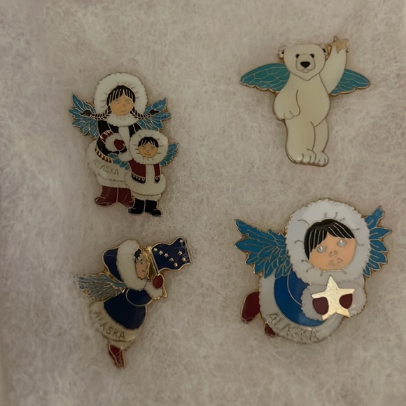 4 Alaska Angel Enamel Lapel Scatter Pins By Ace - Picture 3 of 12